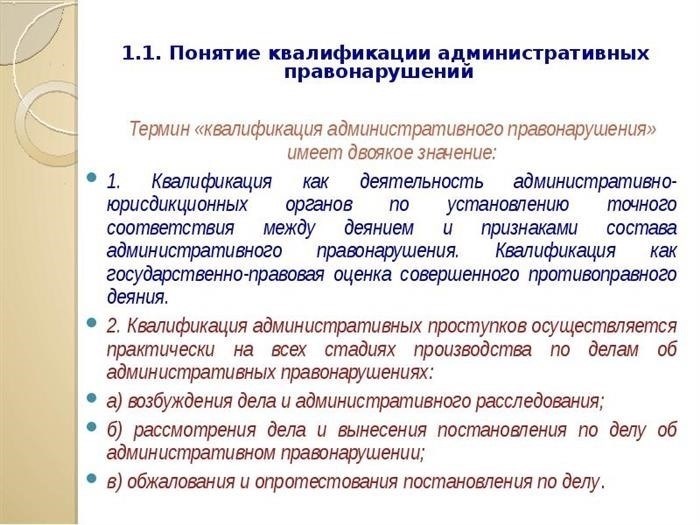 1. 1. 1. Значение квалификации административного правонарушения Термин «квалификация административного правонарушения».