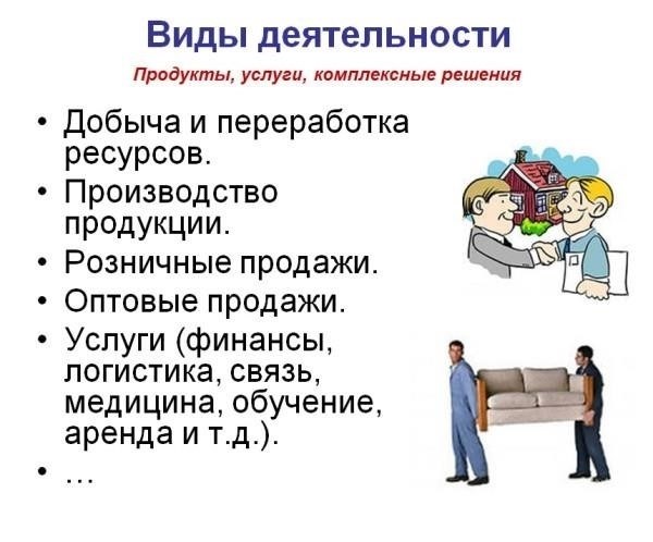Чем занимается организация? Виды деятельности