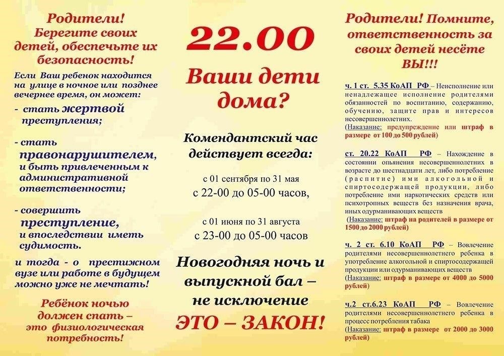 Кто несет ответственность за соблюдение законов о комендантском часе для несовершеннолетних в Татарстане?