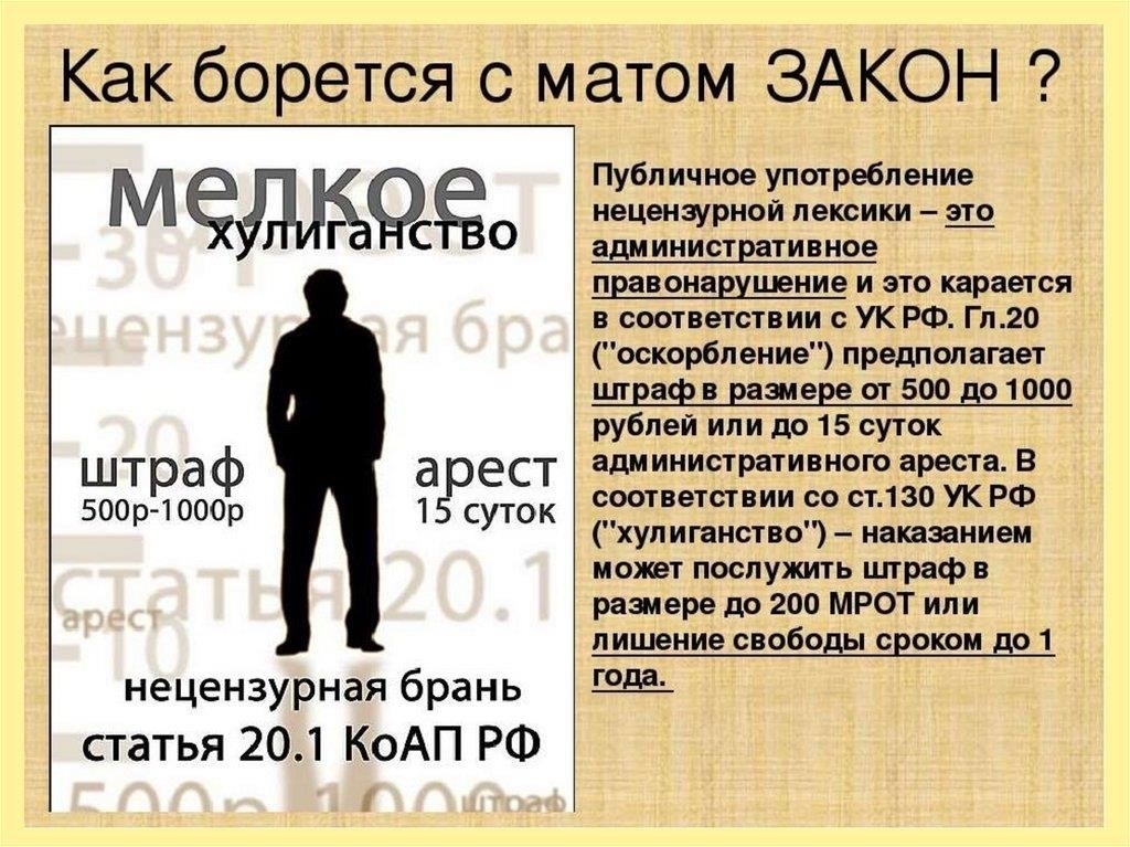 Типы слов, считающихся ненормативной лексикой в России