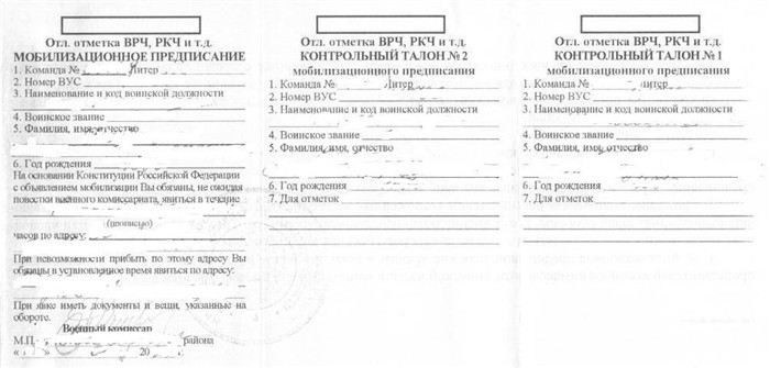 Что такое мобилизационное предписание и его правовая основа