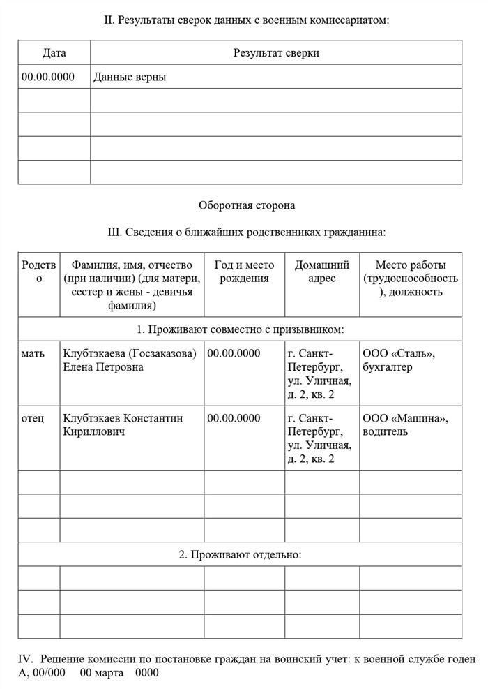 Процесс первичного воинского учета в сельских поселениях