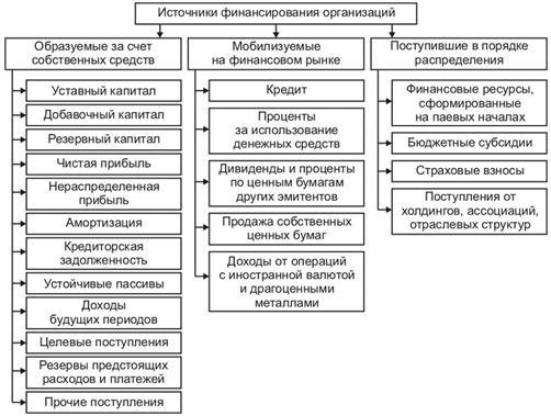 Финансовая структура организации «Дедовичский»: Основные источники финансирования