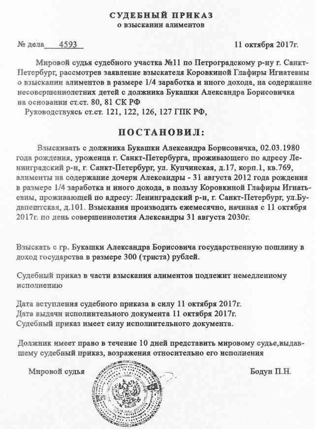 Изучение судебного приказа о взыскании долга