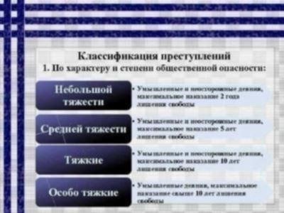 Классификация преступлений по степени общественной опасности