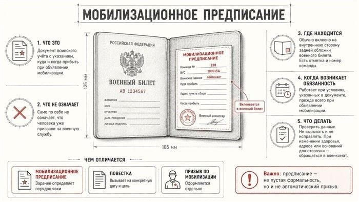 При появлении обязанности по призыву в документе