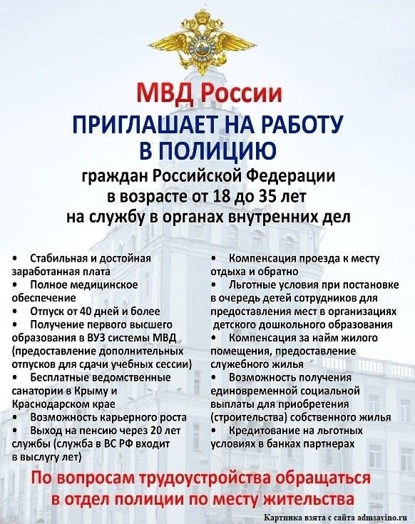 Порядок и условия приема на службу в полицию