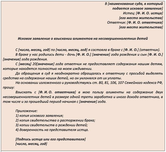 Как подать заявление в суд на взыскание алиментов