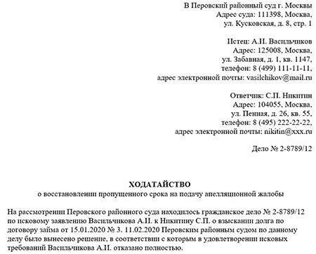 Пошаговый процесс подачи ходатайства о восстановлении пропущенного срока подачи иска в суд
