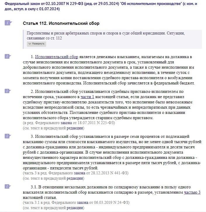 Шаги, предпринятые для оспаривания исполнительского сбора в суде