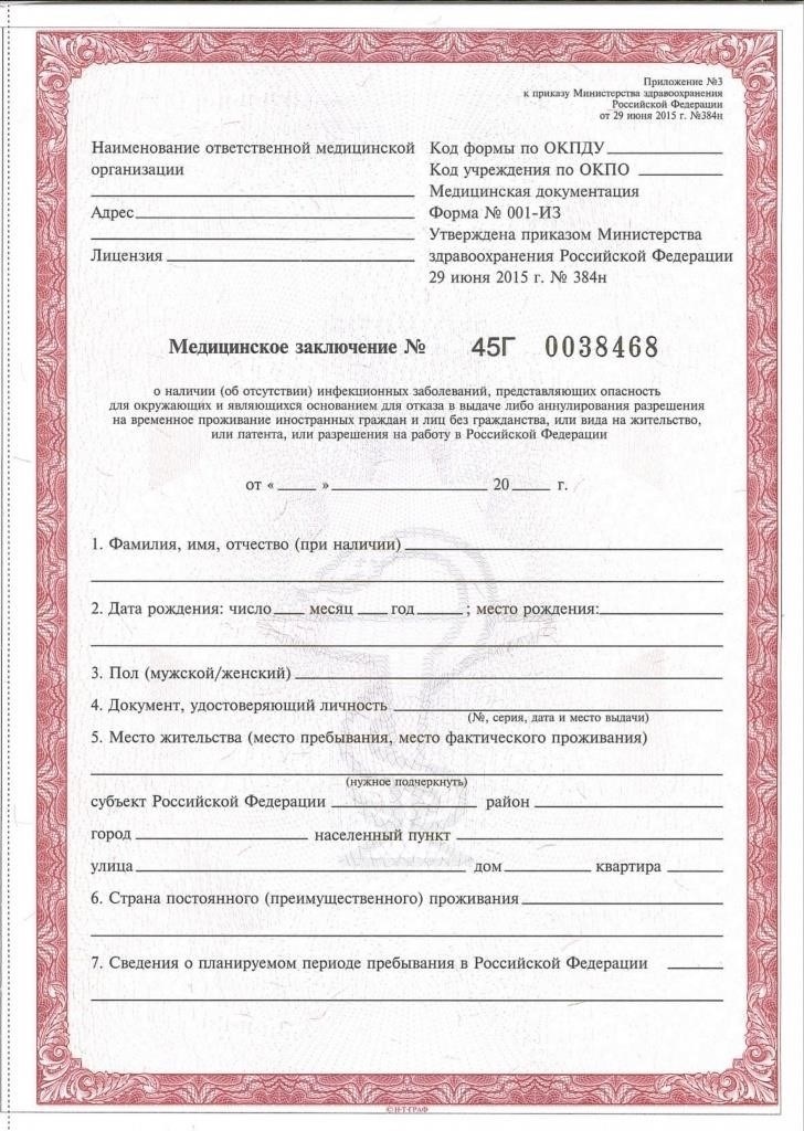 Виды медицинских справок, требуемых для получения государственных услуг