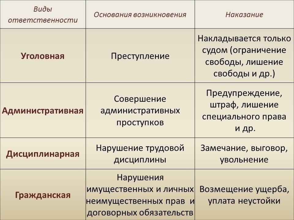Виды правонарушений в уголовном праве: Юридические классификации