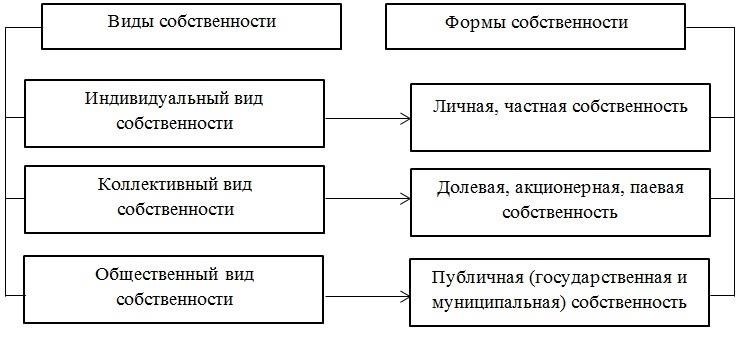 Виды собственности и контактная информация